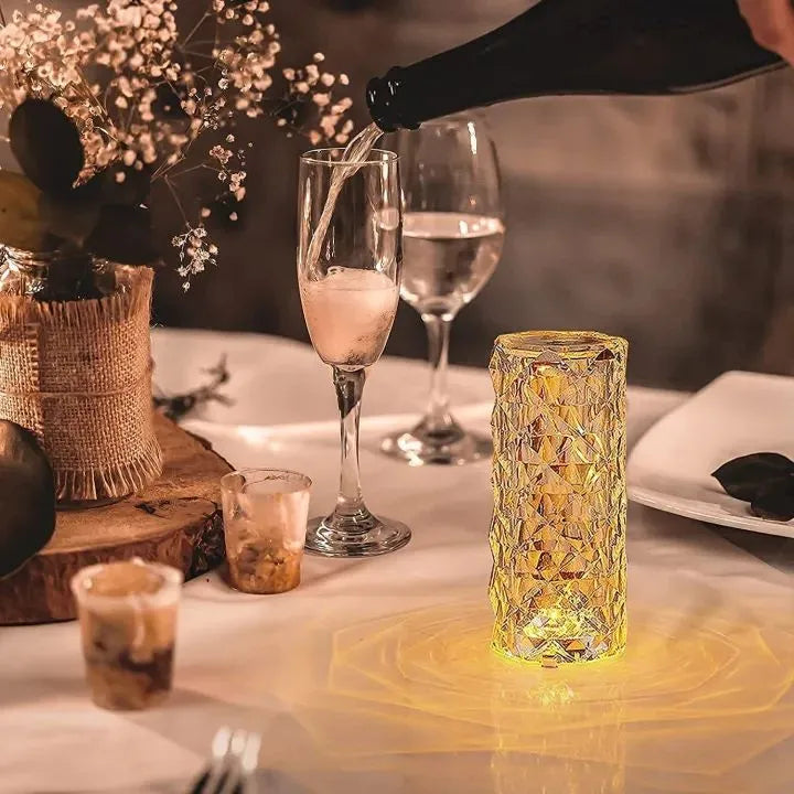 Crystal Diamond RGB Touch Lamp in blue, gold, white and green