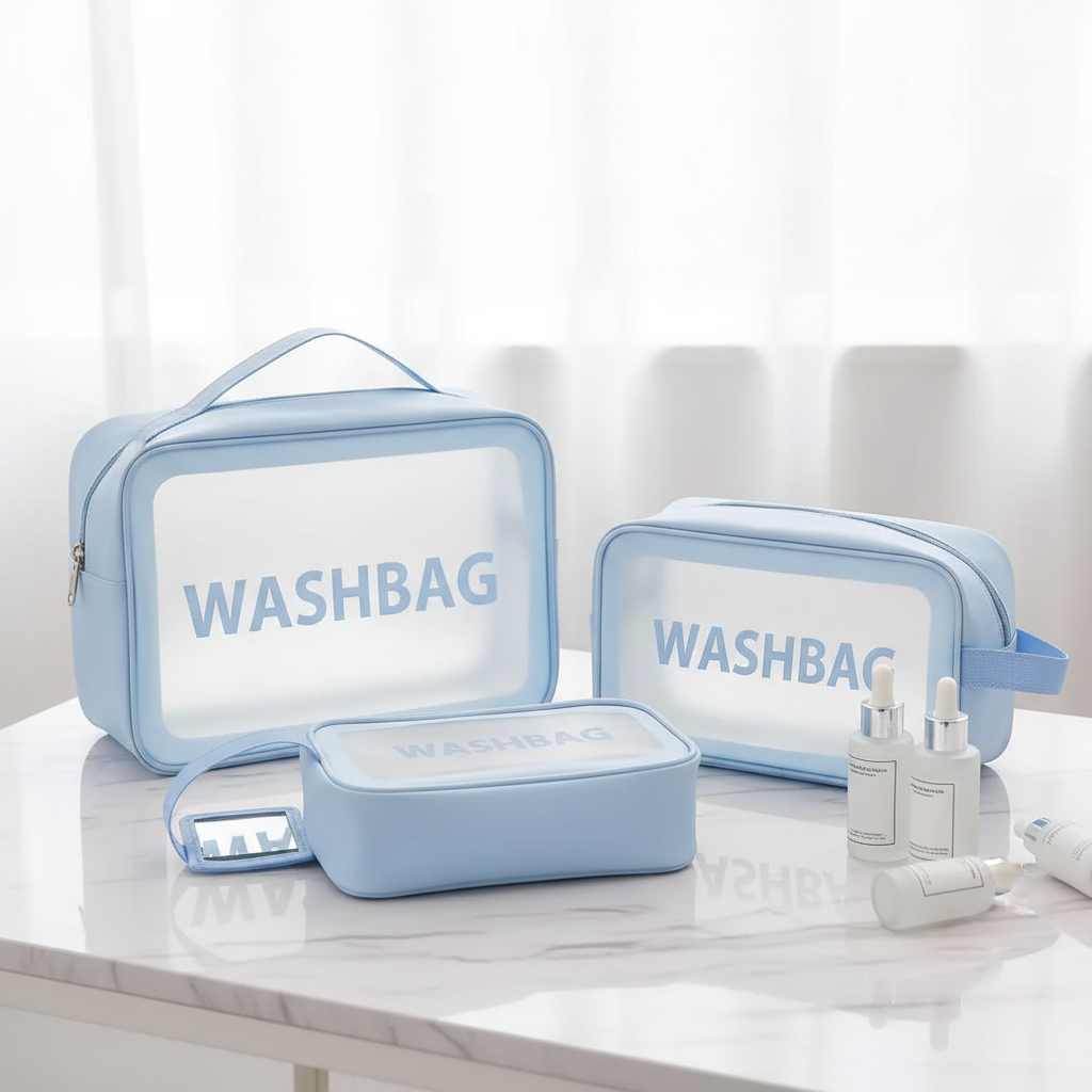 Blue Wash Bag Set