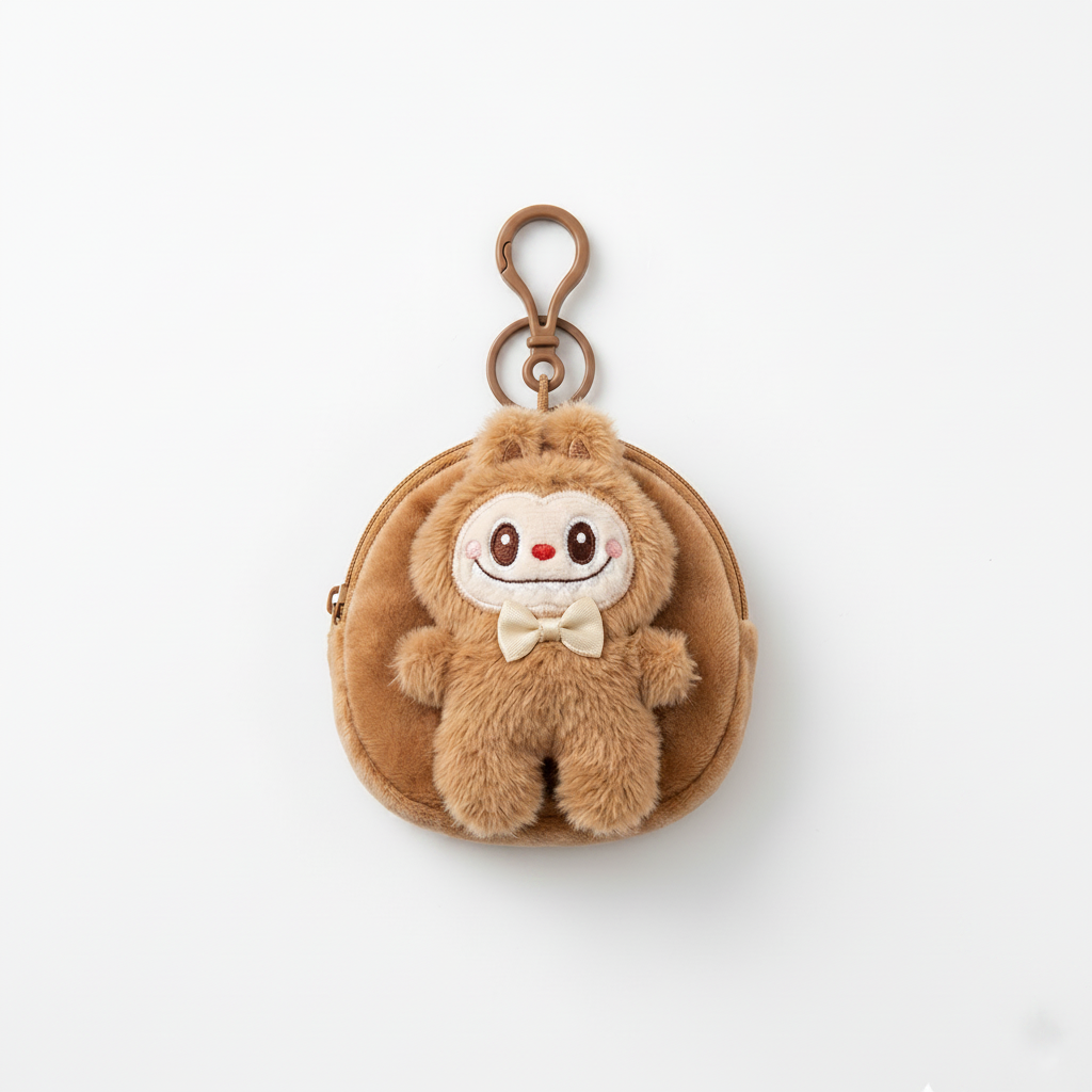Brown Plush Coin Purse Hero