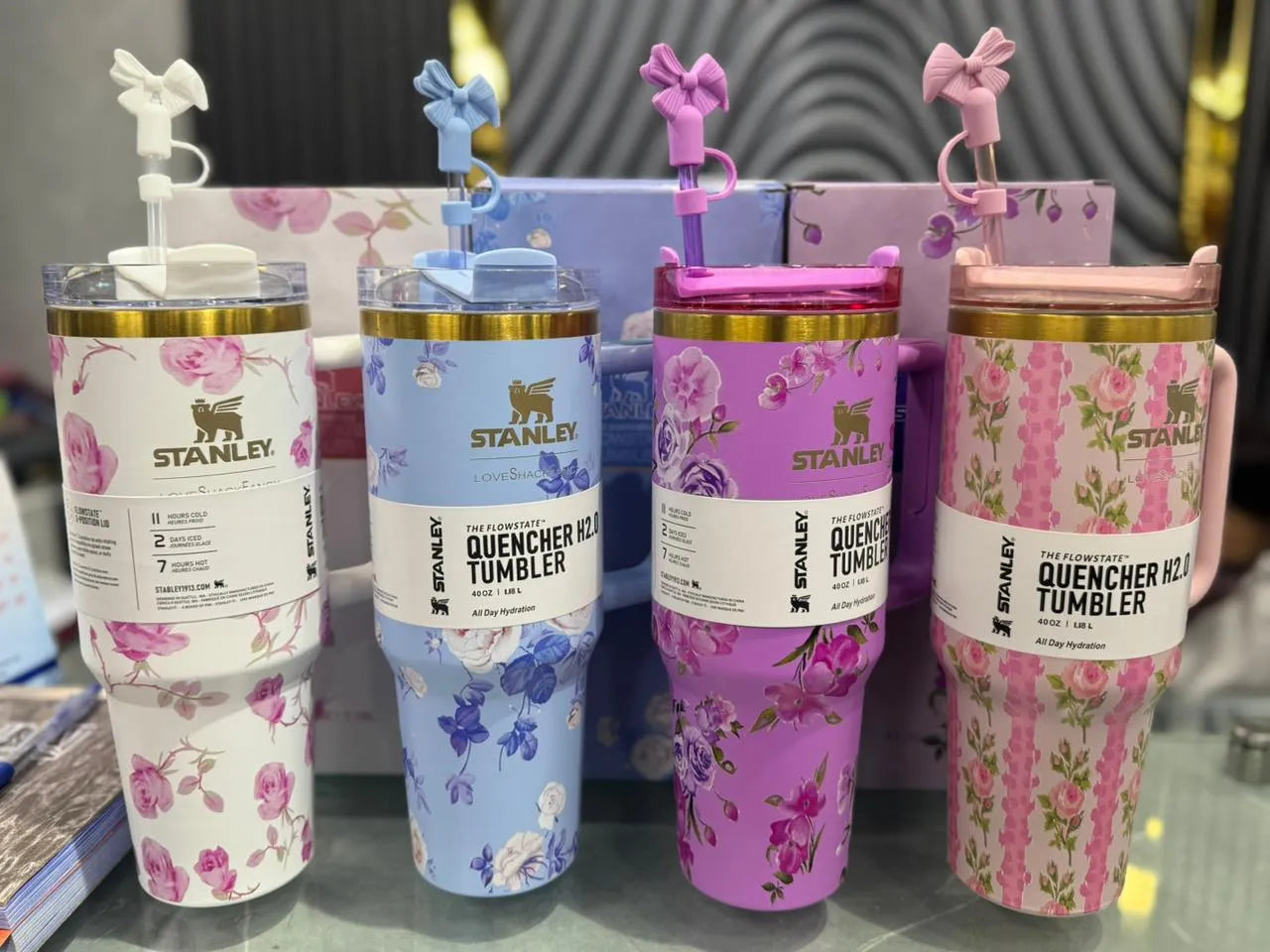 Stanley Quencher floral tumblers pastel colorways