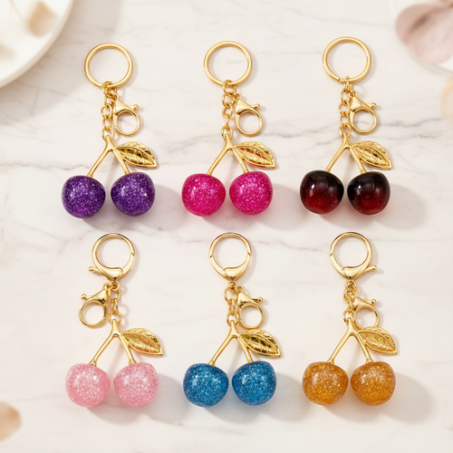 Crystal Cherry Keychain - Color Variants