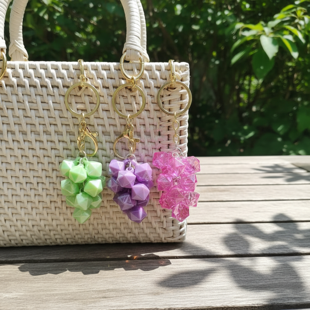 Crystal Grape Keychain Outdoor