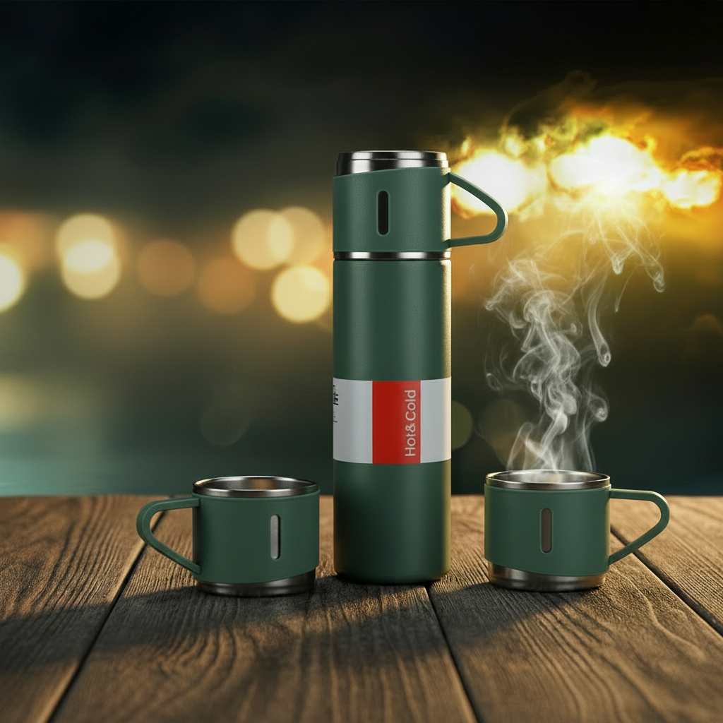 Green Vacuum Flask 1:1 Hero Shot