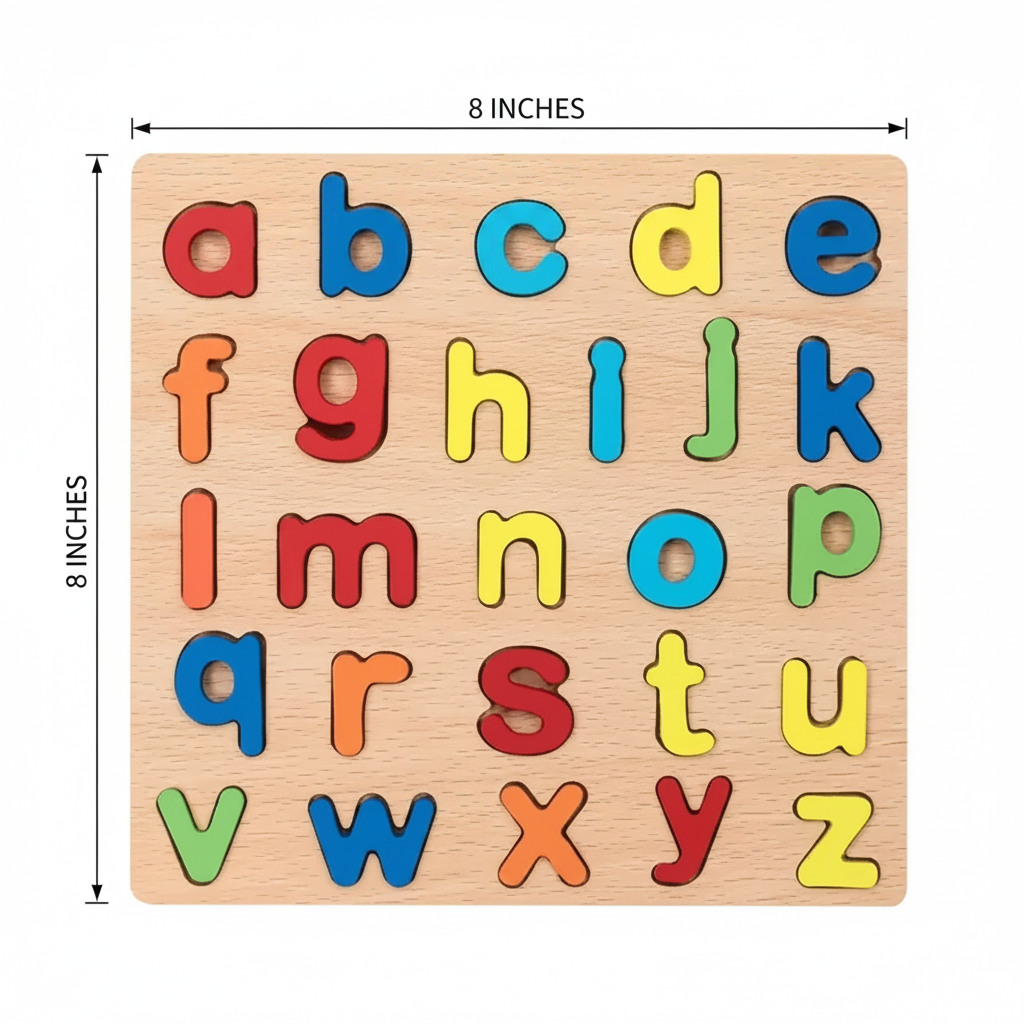 Lowercase Alphabet Board - 8x8 Dimensions