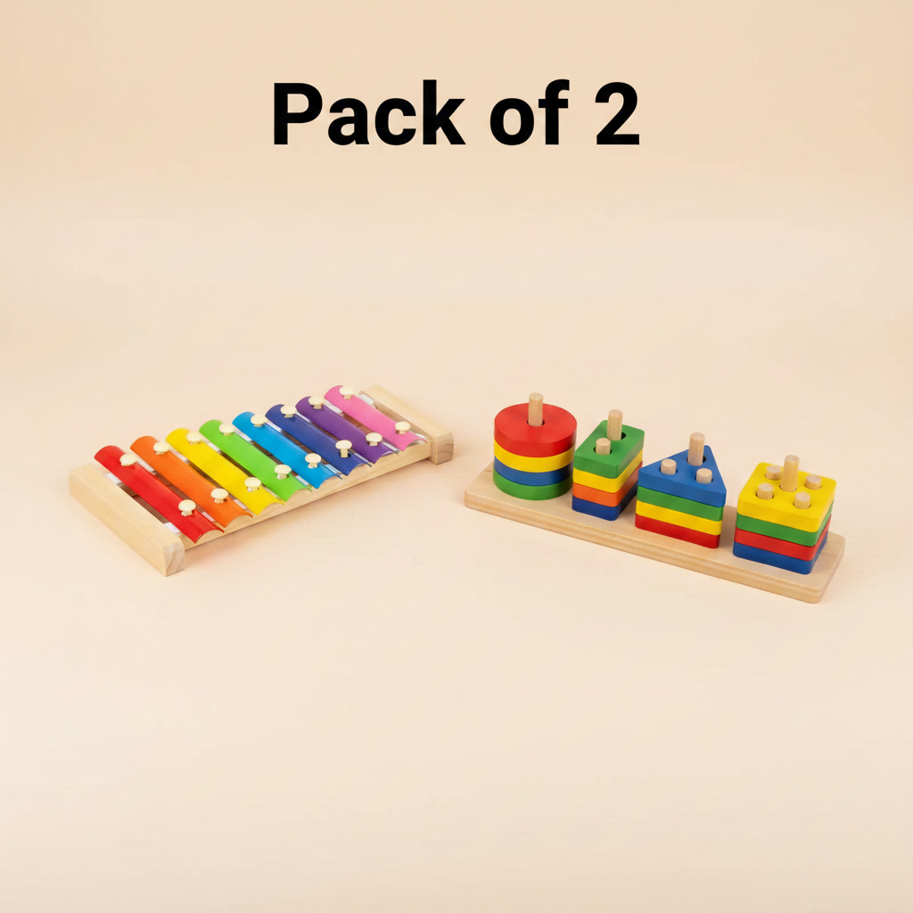 Pack of 2 - Xylophone + Shape Stacker