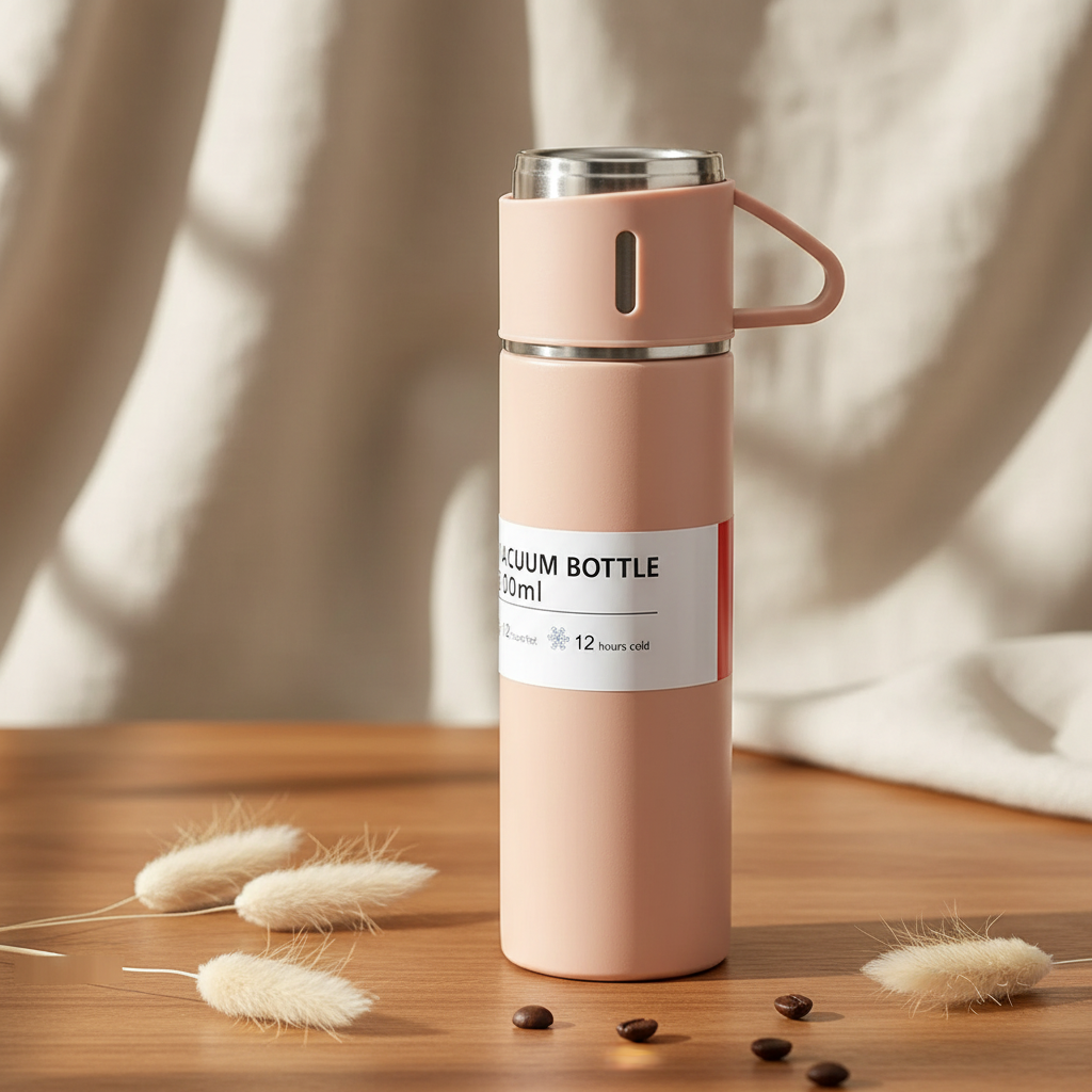 Pink Vacuum Flask Lifestyle Shot