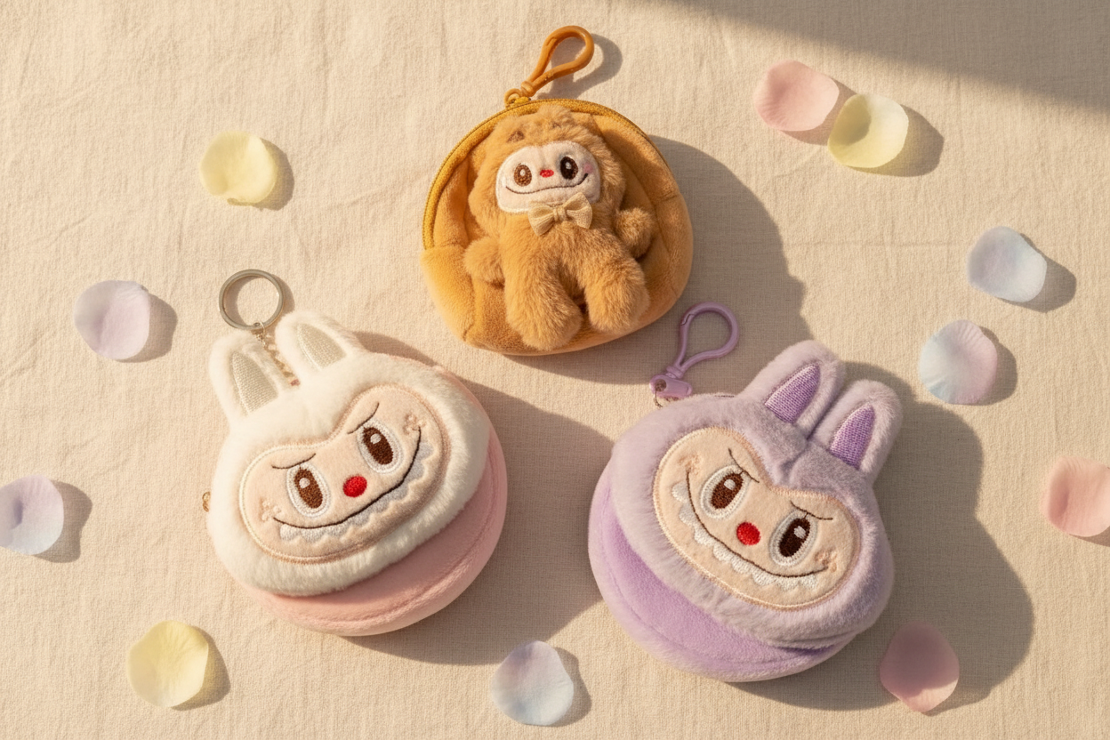 Plush Coin Purse Flat Lay