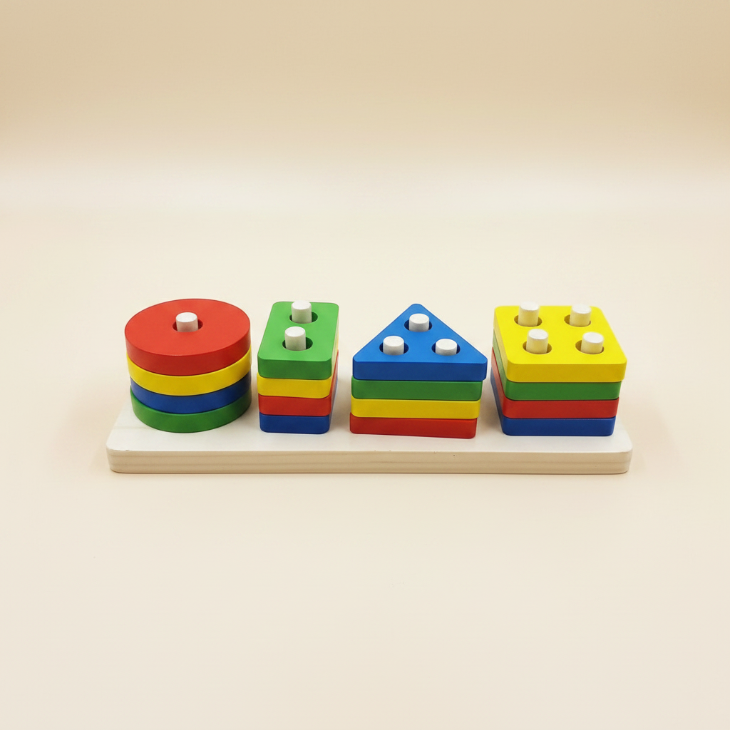 Kids Wooden Toy Set – Xylophone, Shape Stacker & Ring Sorter | Pack of 2 / 3