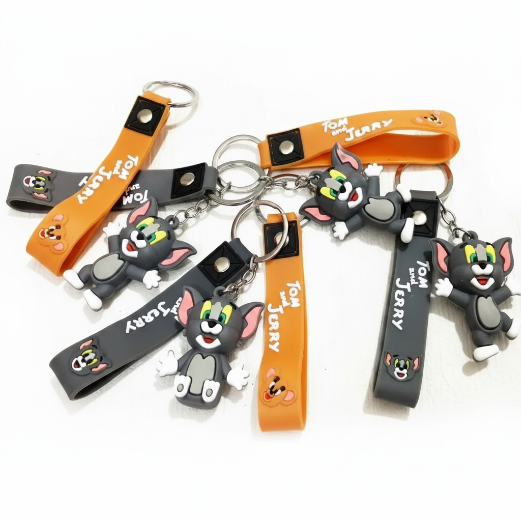 Tom & Jerry Keychain Collection Flat Lay